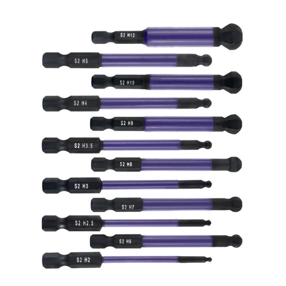 Zorvai 12Pcs Impact Head Allen Wrenches Drill Bit Set 1/4inch Impact ...