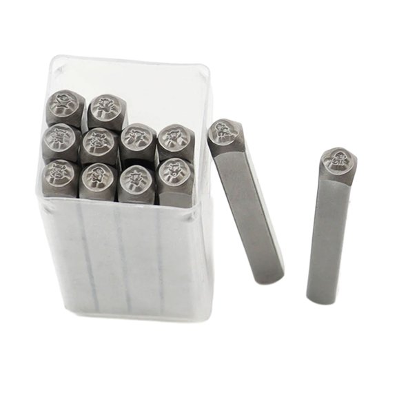 Zorvai 12Pcs Metal Cute Dog Punch Set for Imprinting Metal1eatherWood, 1/8 (3mm) Stamping Tool Set for DIY Craft