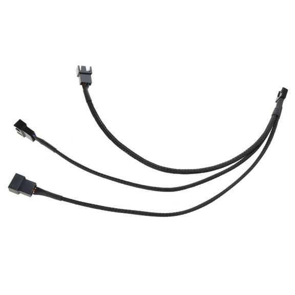 Zorvai 12V 30CM 3Pin Fan PWM 1 to 3 Way Power Supply Extension Cable Y Splitter Wire