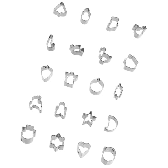 Zorvai 20Pcs Rustproof Stainless Steels Baking Molds Christmas Theme Cookie Cutters Set Easy Cleaning Kitchen Accessories