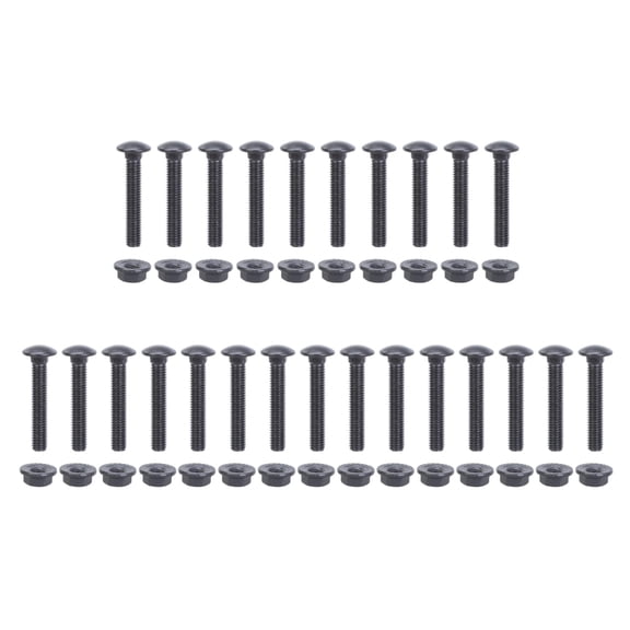 Zorvai 25pcs M8x60mm Flat Heads Carriages Bolts With Flanges Nut Accessory for High Strength andC0rr0s10nResistance