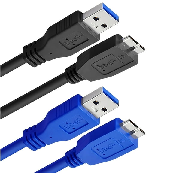 Zorvai 2Pcs 3.28ft USB3.0 Charging Wire Fast Speed Data Sync USB A to USB 5Pin Cable Wire Line for Mobile Accessories