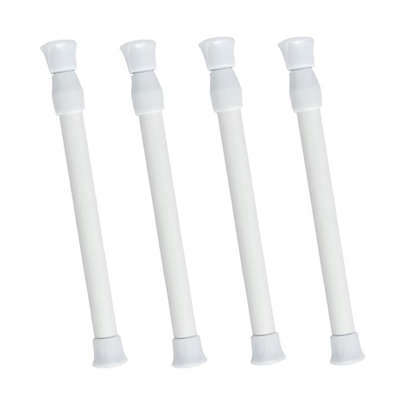 Zorvai 4 Pieces Multiple Purpose Shower Curtain Rods Flexible PVC Construction Easy Mounting for Openings