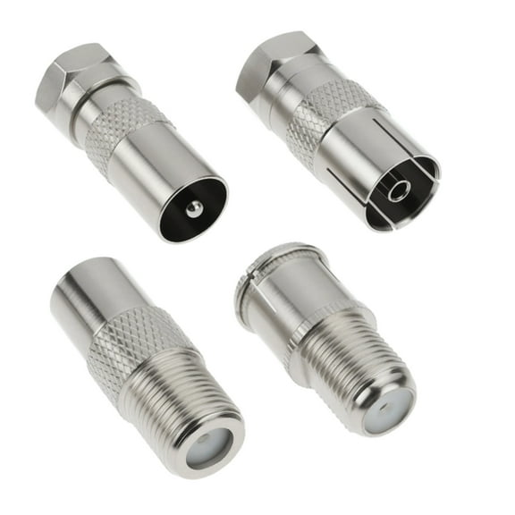 Zorvai 4Pcs TV Aerials Coax Adapters F Male To TV9.5 Female RF Connectors For Digital Cable