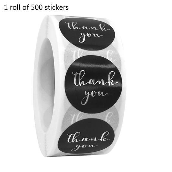 Zorvai 500pcs Thank You Sticker Gold Silver Foil Seal Label for Small Shop Wedding 500pcs Thank You Stickers Gold Silver Foil Seal Label for Small Shop Wedding Envelope Stationery Sticker