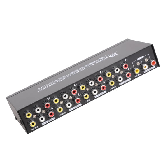 Zorvai 8-way Composite RCA AV Splitter 1X8 Video 1 in 8 out Splitter Distributor for STB DVD HDTV