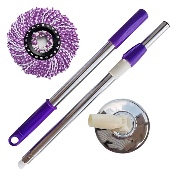 Zorvai Auto Wring Rotating Spin Mop Washable Head Stainless Steels Telescopic Handle