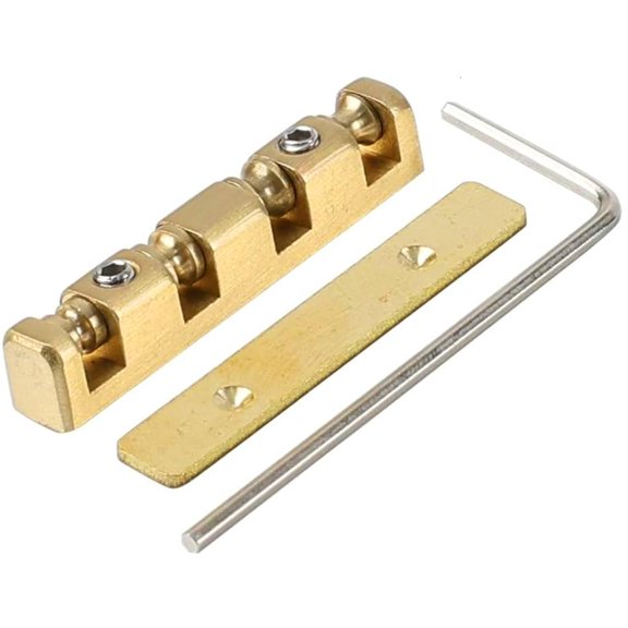 Zorvai Brass Roller Bass Nut Replacement Height Adjustable Nut 4 String Guitar Nut