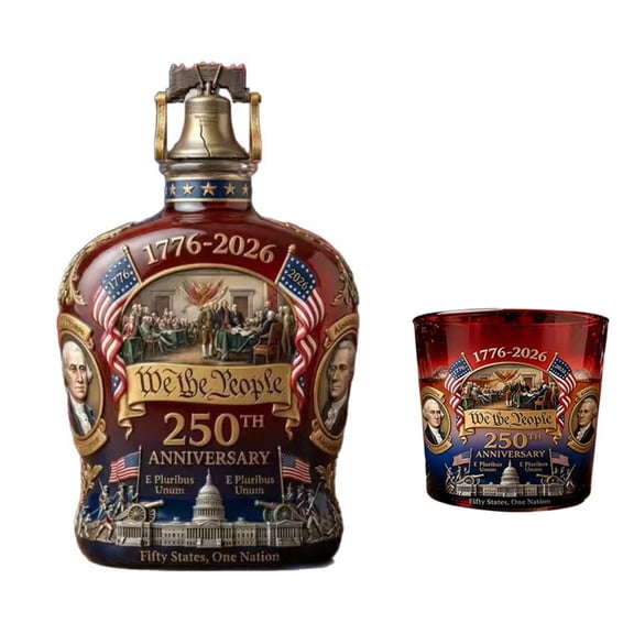 Zorvai Commemorative US 250 Years Celebration Glassware Set Whiskeys Bottle And Glass
