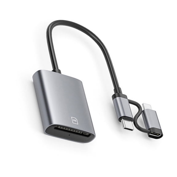 Zorvai Fast Speed Aluminum Alloy Memory Card Reader For Phone Pad Two Port Type C 8Pin