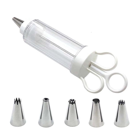 Zorvai Icing Dispenser Cupcake Filling Injector Dessert Cream Piping with 5 Icing Nozzles Cake Decorating Tool