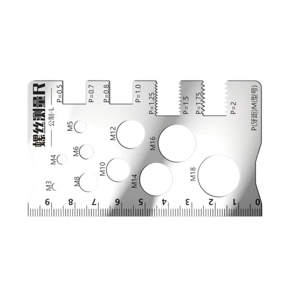 Zorvai Metric SAE Screw Thread Measuring Tool With Drill Bit Tap Size Recommendations Thread Measuring Tool