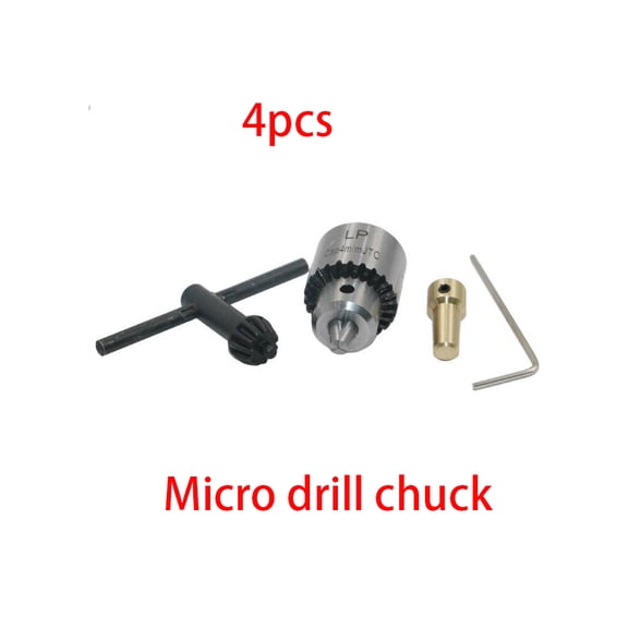 Zorvai Micro Drill Chucks Motor Jaw Clamping 0.3-4mm Cone Mounted Spindle with for Key 3.17mm Brass Mini Electric Shaft