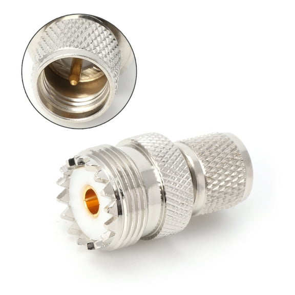 Zorvai Mini UHF Male To UHF Female Jack Straight RF Connector Coaxial Converter Adapter