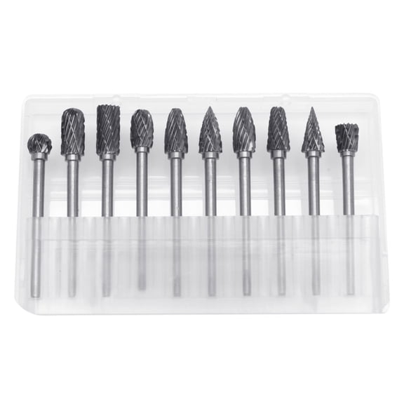 Zorvai New 10Pc 1/8" 6mm Tungsten Carbide Cutter Rotary Burr Set Engraving Bit Tool