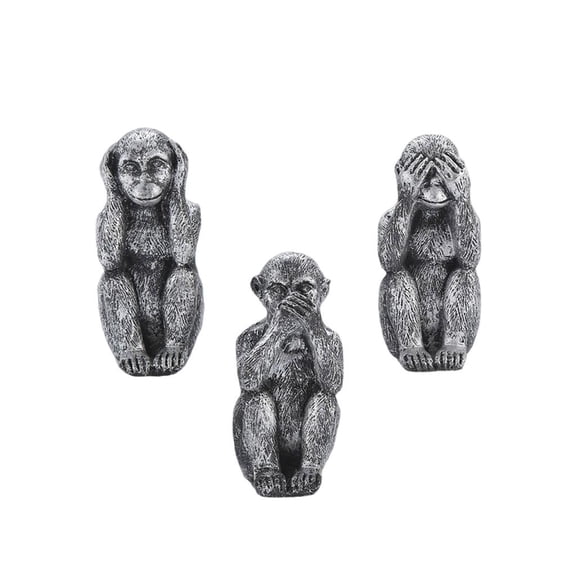Zorvai Resin Monkey Statues 3PCS See No Hear No Speak No Evil Home Decoration for Art Lover and Office Decoration