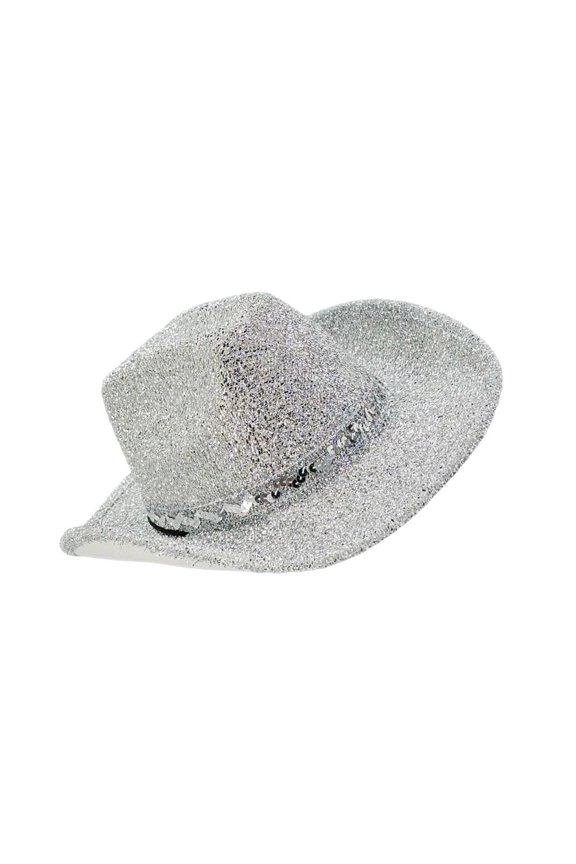 Sparkling Glitters Powder Top Hat Wide Brims Western Hat For Carnivals