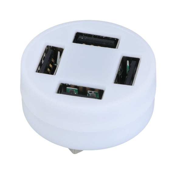 Zorvai USB Male to 4 Port USB Female Hubs for Charging Only with LED Light for Car Charger and PowerBank