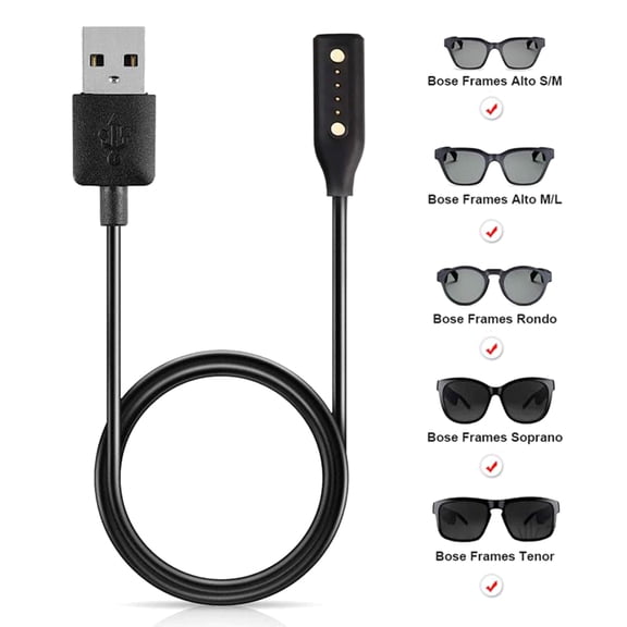Zorvai for Smart Glasses USB Cable with Magnetic Charger Connector Power Cable for Bluetooth-compatible Glasses
