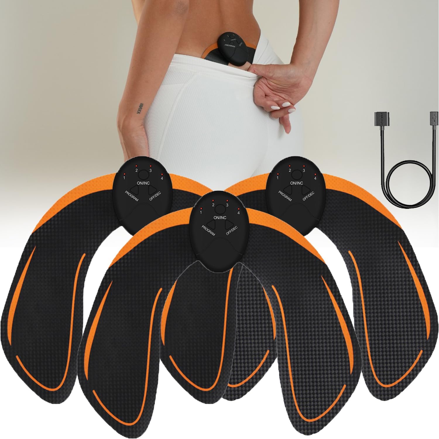 Stimulateur Fessier électrique - 19 Modes De Massage Et Stimulation Musculaire - Pour Femmes Et Hommes - Appareil De Fitness Portable Pour Fessiers, Cuisses, Taille