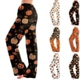 thumbnail image 1 of Zorvxlyn Halloween Women's Pajama Pants Ghost Pumpkin Spider Web Graphic Sleeping Pants Women Drawstring Elastic Waist Comfy Lounge Pants Women, 1 of 6