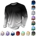 thumbnail image 1 of Zorvxlyn Long Sleeve T Shirt Men Gradient Crewneck Shirts for Men Soft Breathable Fall Big and Tall Work Sweatshirts for Men, 1 of 8