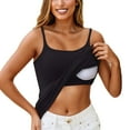 thumbnail image 1 of Zorvxlyn Womens Tank Tops With Built in Bra Adjustable Spaghetti Strap Wireless Cami Tank Undershirts Basic Layering Sleeveless Summer Tops Black S, 1 of 5