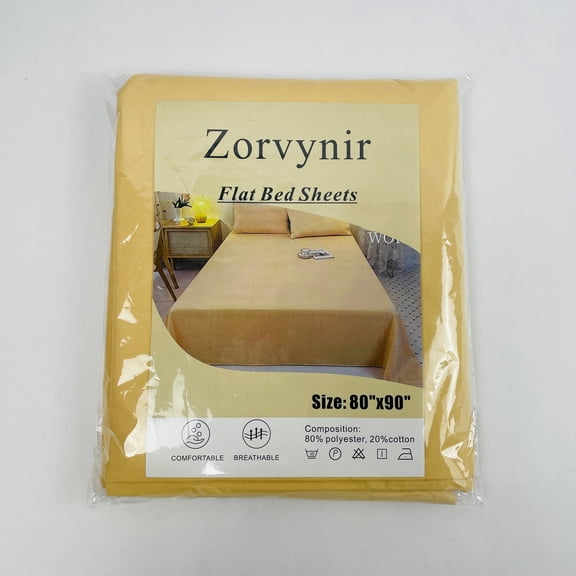 Zorvynir Solid Color 80 Inch X 90 Inch Bed Sheet, Flat Bed Sheet, Soft and Breathable