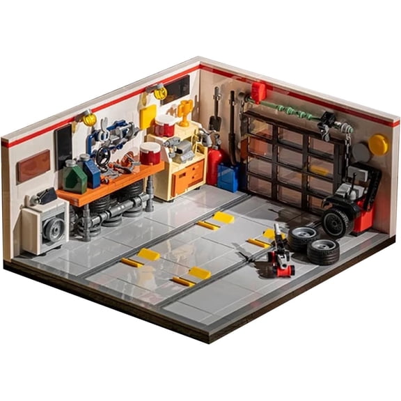 Repair Garage Building Set, Car Repair Workshop Building Blocks, 530+pcs, Compatible with Lego