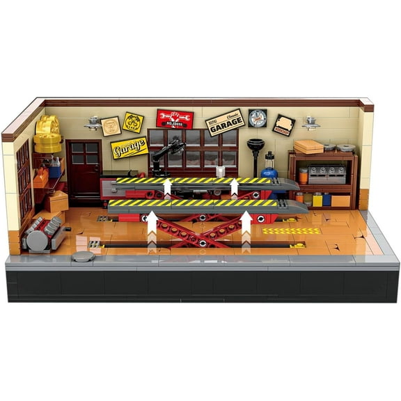 Repair Garage Building Set, Car Repair Workshop Building Blocks, 750pcs, Compatible with Lego