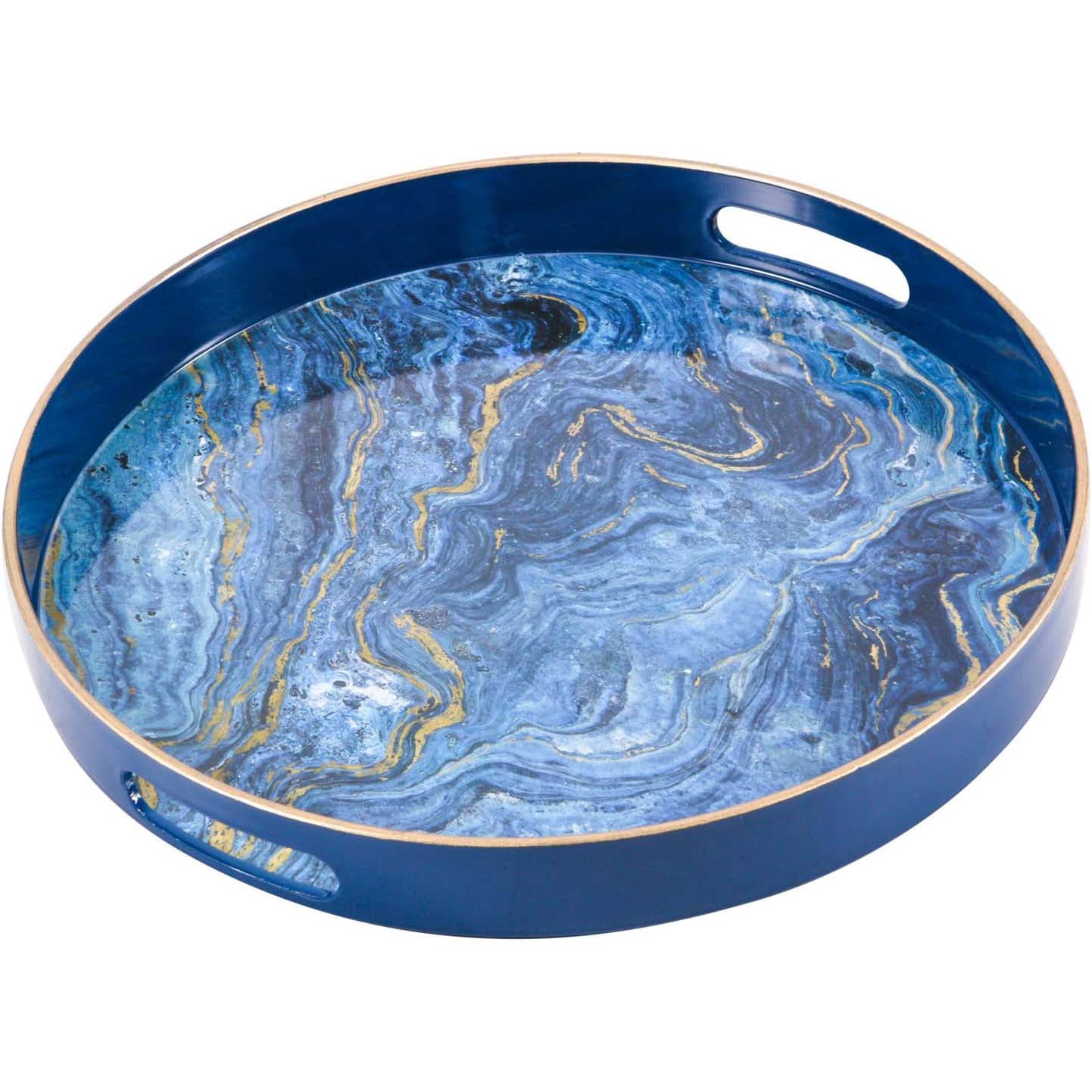 Zosenley Decorative Tray, Plastic Tray with Handles, Modern Vanity Tray and Serving Tray for