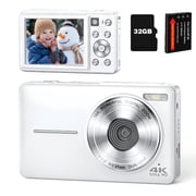 Zostuic 4K Digital Camera, 64MP Autofocus Vlogging Camera with Dual Lens, LED Flash, 16X Zoom, 2.8 IPS Screen, 256GB Expandable, Compact Point & Shoot for Boys Girls Seniors