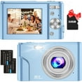 thumbnail image 1 of Zostuic Kids Digital Camera, FHD 1080P 48MP 16X Digital Zoom, Compact Mini Camera with 32GB SD Card(Light Blue), 1 of 7