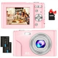 thumbnail image 1 of Zostuic Kids Digital Camera, FHD 1080P 48MP 16X Digital Zoom, Compact Mini Camera with 32GB SD Card (Pink), 1 of 7