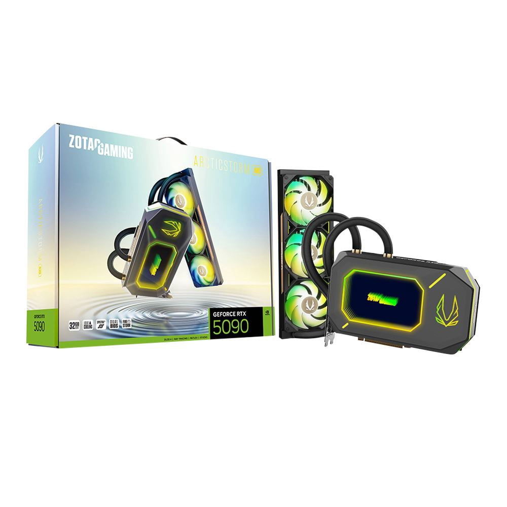 Zotac NVIDIA GeForce RTX 5090 ARCTICSTORM AIO (360mm) Overclocked Liquid Cooled 32GB GDDR7 PCIe 5.0 Graphics Card