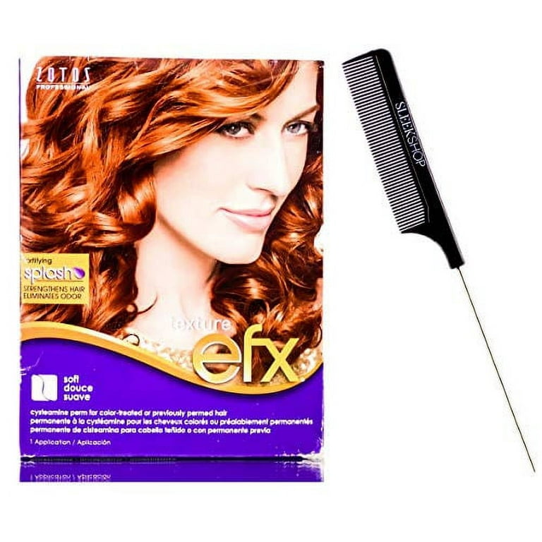 Zotos Texture EFX Soft Cysteamine Hair Perm (with Sleek Steel Pin Tail  Comb) Thio-Free, Damage-Free (Color-Treated Or Previously Permed) 