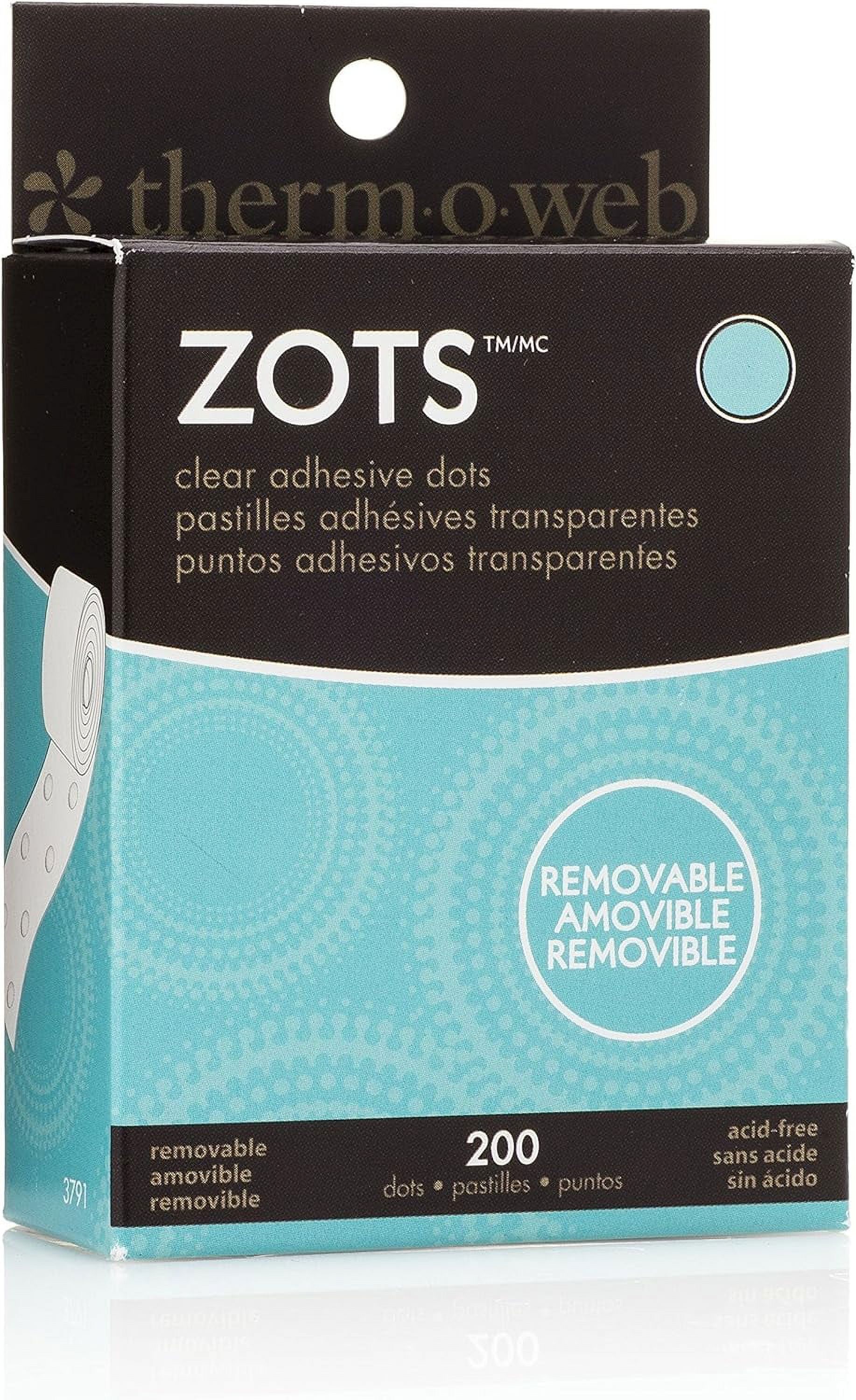 Zots Clear Adhesive Dots, Removable 3/8" X1/64 Thick 200/Pkg
