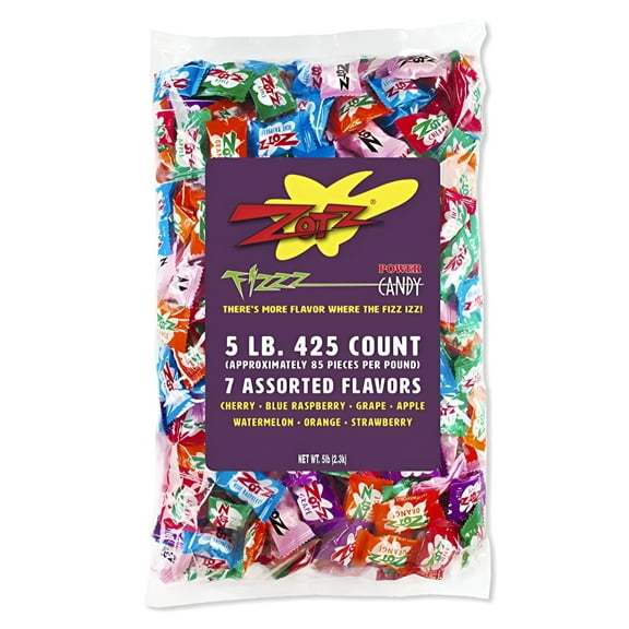 Zotz Candy Bulk Assorted Wrapped Sour Zotz Candy 5 pounds