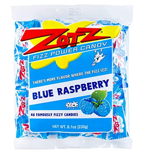 Zotz Fizz Power Candy Blue Raspberry - Fruit Flavored Hard Candy with a ...