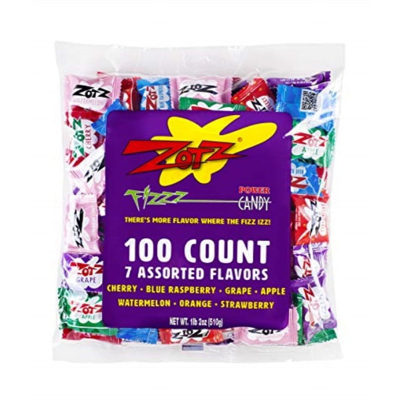 ZOTZ Fizzy Candy Bag, Assorted Flavors, 100 Count - Walmart.com