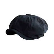 Zougou Beret Caps Octag Al Newsboy Cap,Men Vintage Painter Beret Hats Summer Octag Al Newsboy Cap Flat Hat（Hatbrim Length: 55~58Cm） Black