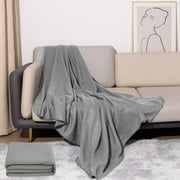 Zougou Fleece Throw Blanket For Couch Lightweight Plush Fuzzy Cozy Soft Blankets And Throws For Sofa, 50X60 Inches Gray 127X152Cm/50X60Inch-A