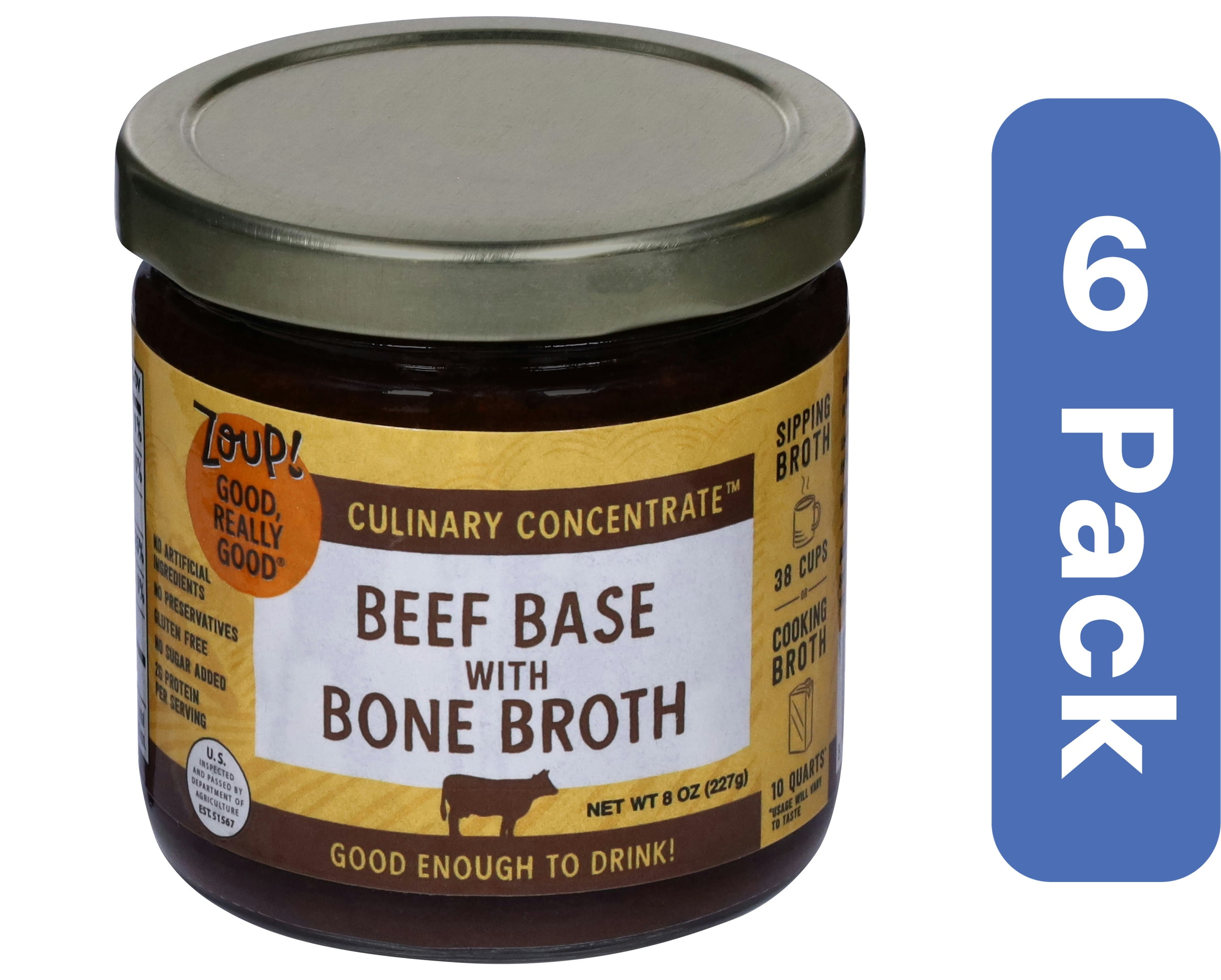 Zoup Good Really Bone Broth Concentrate Beef 8 oz (Pack Of 6)
