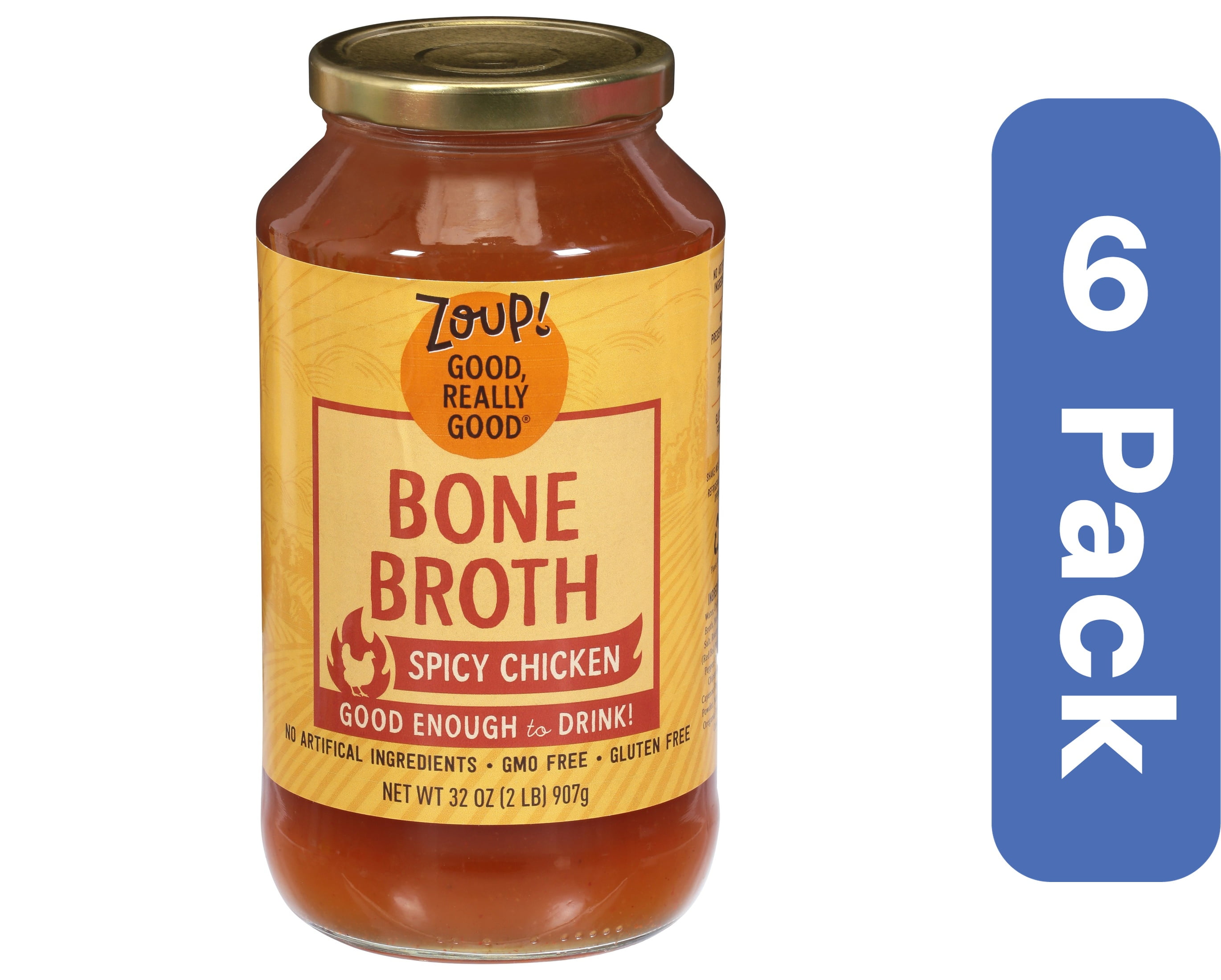 Zoup Good Really Spicy Chicken Bone Broth 32 oz (Pack Of 6)