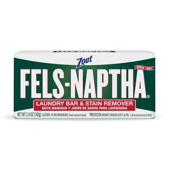 Zout Fels-Naptha Laundry Bar & Stain Remover & Pre-Treater, 5 oz, 5 Count