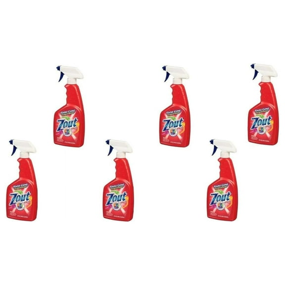 Zout Triple Enzyme Formula Laundry Stain Remover Spray, 22 Ounce - Pack of 6