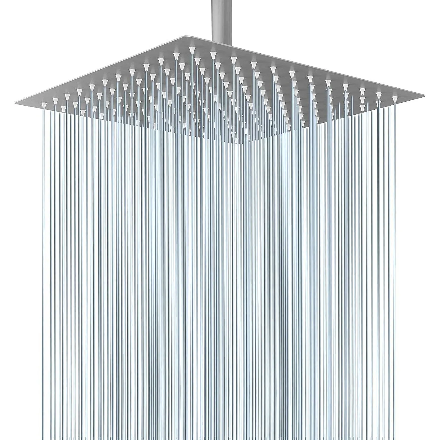 Zovajonia  12" Square Stainless Steel Rain Shower Head Large Brushed Nickel High Pressure