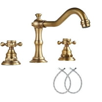 Zovajonia Antique Brass Bathroom Sink Faucet plum Handle Lavatory Mixer Tap