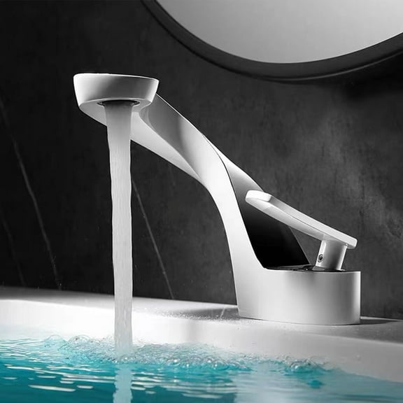 Zovajonia Bathroom Faucet Waterfall Single Handle Lavatory Vanity Sink Brushed Nickel