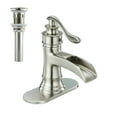 thumbnail image 1 of Zovajonia  Brushed Nickel Waterfall Bathroom Sink Vanity Faucet Single Handle Taps, 1 of 10